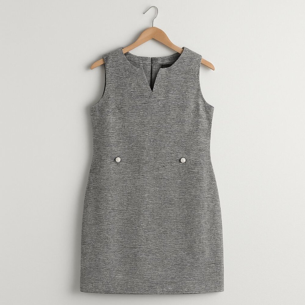 Karl Lagerfeld Gray Textured Sleeveless Mini Dress